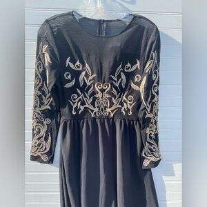 Vicky and Lucas Sheer Embroidered evening Gown